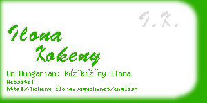 ilona kokeny business card