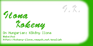 ilona kokeny business card
